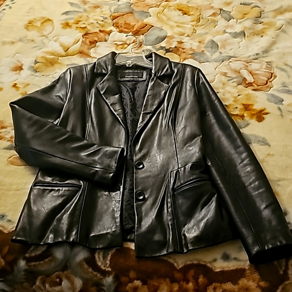 Jones NY Leather Blazer Sz M